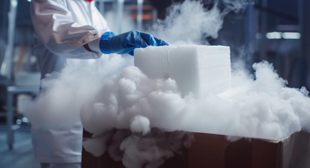 Cold chain packaging with dry ice